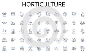 Horticulture line icons collection. Entrepreneurship, Innovation, Education, Business, Adaptability, Leadership