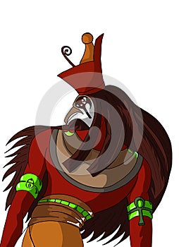 the Egyptian god Horus isolated, Egypt, cartoon, isolated.