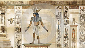 Horus the Egyptian god of the sky and kingship photo