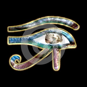 Horus eye vintages golden relief