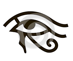 Horus Eye. Wadjet - an ancient Egyptian symbol, the left hawk eye of the god Horus, a symbol of the moon. Vector