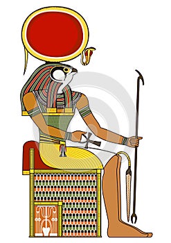 Horus , isolated figure of ancient egypt god