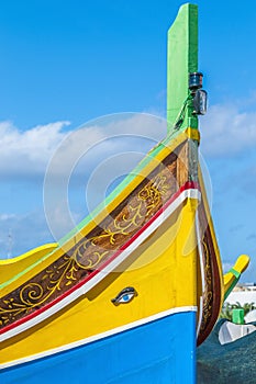 Horus or Osiris eye in Luzzu at Marsaxlokk, Malta