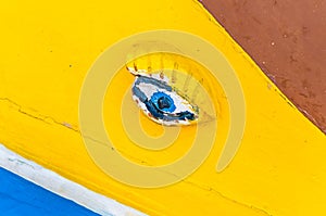 Horus or Osiris eye in Luzzu at Marsaxlokk, Malta