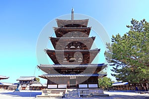 Horyu-ji, a Buddhist temple with world\'s oldest wooden building