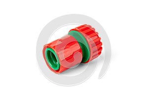 Hose coupling isolated on white.
