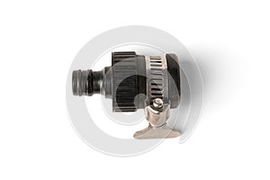 Hose coupling isolated on white.
