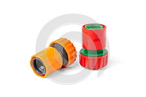Hose coupling isolated on white.