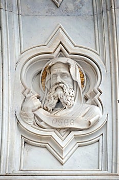 Hosea, relief on the facade of Basilica of Santa Croce in Florence