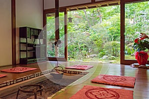 Hosen-in Temple in Ohara, Kyoto, Japan. It was built in 1012 under the reign of Emperor Sanjo in the