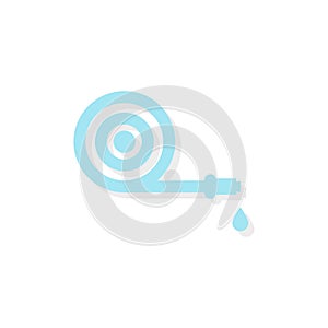 Hosepipe icon. Blue color. Vector illustration, flat design