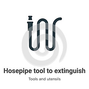 Hosepipe tool to extinguish fire or gardening vector icon on white background. Flat vector hosepipe tool to extinguish fire or