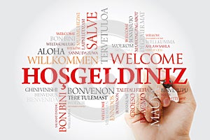 Hosgeldiniz Welcome in Turkish word cloud