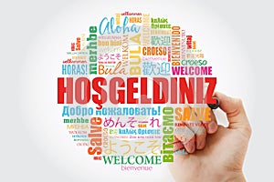 Hosgeldiniz Welcome in Turkish word cloud