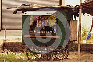 Hoshiarpur Punjab India 05 29 2021 roadside local tea seller vendor cart traditional