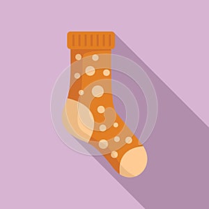 Hosiery icon flat vector. Winter sock