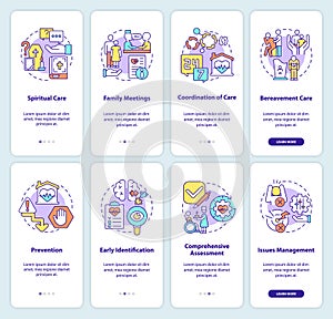 Hospice and palliative care onboarding mobile app screen set