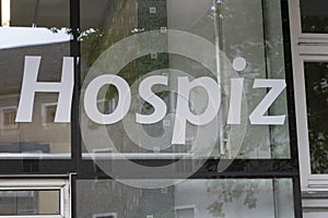Hospice sign in german Hospiz