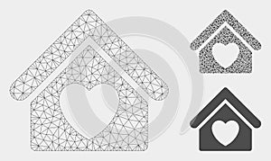 Hospice Vector Mesh Carcass Model and Triangle Mosaic Icon