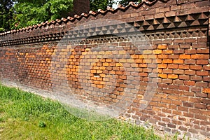 Hospital Apolinar - old Prague brick wall