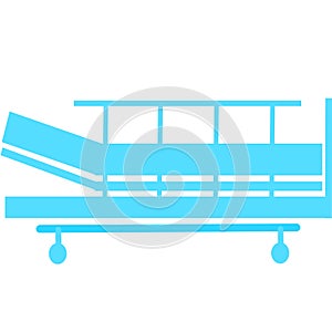 Hospital bed. Intensive care unit icon. Resuscitation, rehabilitation, hospital ward. Medicine concept. Vector illustration can be
