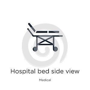 Hospital bed side view icon vector. Trendy flat hospital bed side view icon from medical collection isolated on white background.