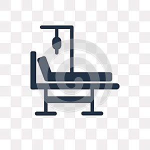 Hospital bed vector icon isolated on transparent background, Hos