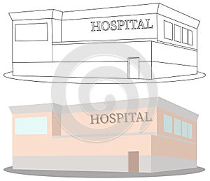 Hospital building exterior isolated