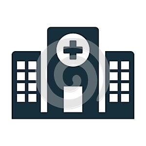 Hospital building front icon