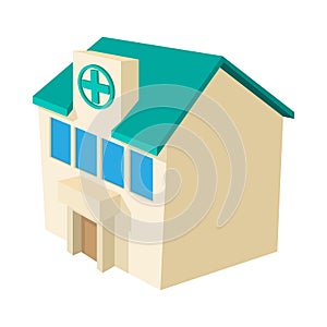 Hospital building icon, cartoon style