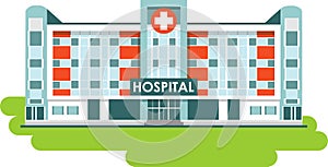Hospital building on white background