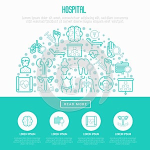 Hospital concept in half circle