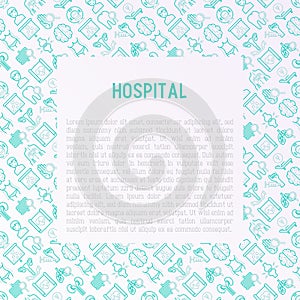 Hospital concept with thin line icons