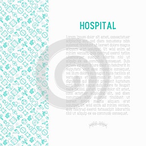 Hospital concept with thin line icons