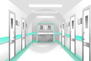 Hospital corridor vector clinic hall way interior