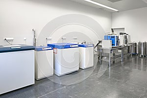 Hospital cryo fridges freezer area. Transplant treatment health care