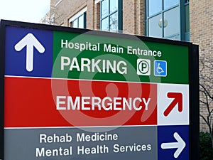 Hospital direction sign