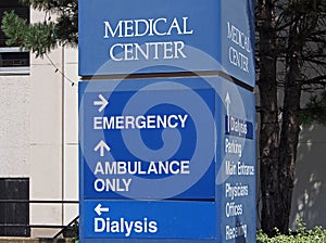 Hospital direction sign