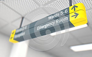 Hospital Directional Sign Emergency Room