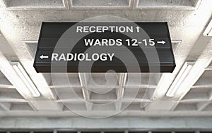 Hospital Directional Sign Radiology