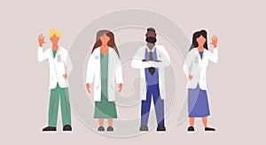 Hospital doctor clinic illustration professional people person. Medicine health care man and woman character with uniform isolated