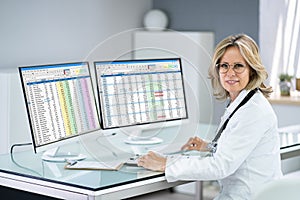 Hospital Doctor Using Spreadsheet For Billing Codes