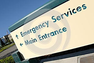 Hospital Emergency Entrance Sign