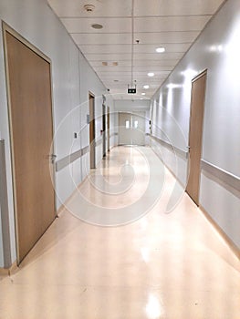Hospital Hallway and elevator entrance