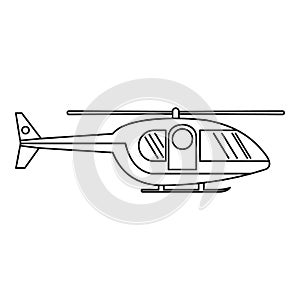 Hospital helicopter icon, outline style