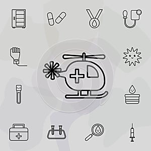 hospital helicopter icon. Universal set of Blood donation for website design and development, app development