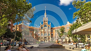 Hospital of the Holy Cross and Saint Paul timelapse hyperlapse, Barcelona, Catalonia, Spain