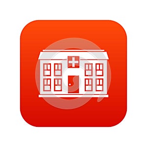 Hospital icon digital red