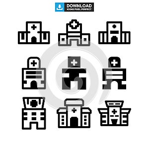 Hospital icon or logo isolated sign symbol vector illustration