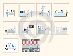 Hospital infographic & flat design